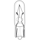 Preview: 10x OSRAM Glassockellampe T5 W1,2W W2x4.6d 24V 1,2W LKW 2741