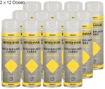 Preview: 24x Markierungsspray Forstspray Markierungsfarbe leuchtgelb 500ml