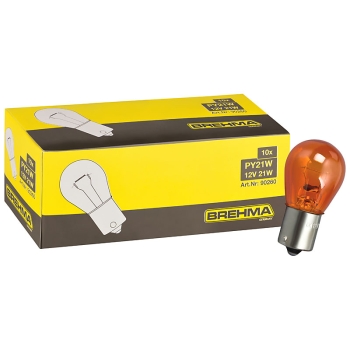Paket] 2x Blinker Lampe PY21W mit E- Zeichen, 12V Orange 21W
