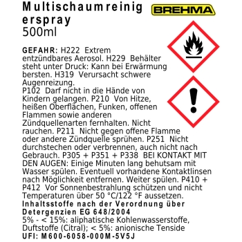 BREHMA Multi Intensiv Schaumreiniger 500ml Auto Pflege Autoinnenraum