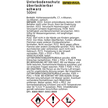 BREHMA Unterbodenschutz Steinschlagschutz Spray schwarz 500ml überlackierbar