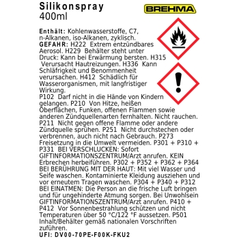 BREHMA Silikonspray 400ml Schmiermittel Schmierstoff Siliconespray