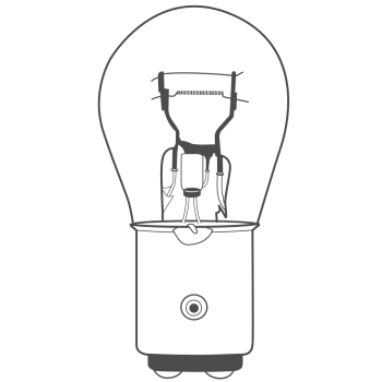 2er Set P21/4W 2-Fadenlampe BAZ15D 12V 21/4W