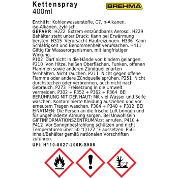 24x BREHMA Kettenspray 400ml für O-Ring-Ketten geeignet transparent inkl. Griff