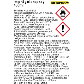 24x BREHMA Imprägnierspray transparent Zelte Markisen Schuhe Pavillon mit. Griff