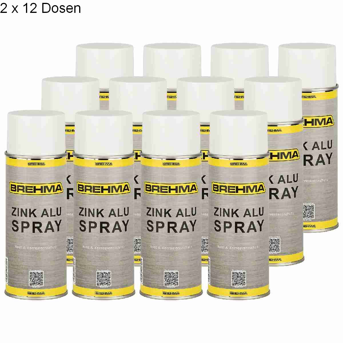 24x Zink Alu spray hell Grundierung Korrosionsschutz bis 300°C 400ml mit Griff