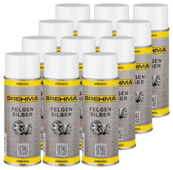 24x BREHMA Felgensilber Autolack Felgenlack Sprühdose Lackspray 400ml mit Griff