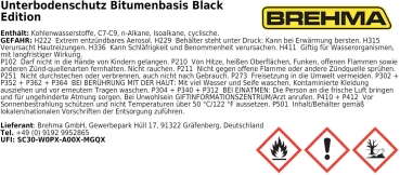 BREHMA Bitumen Unterbodenschutz Black Edition 500ml Steinschlagschutz Spray schwarz