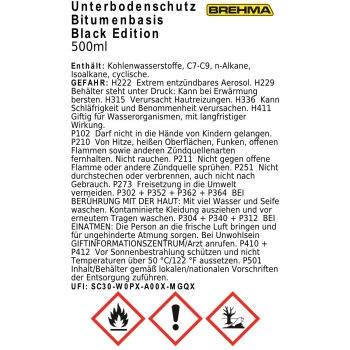 BREHMA Bitumen Unterbodenschutz Black Edition 500ml Steinschlagschutz Spray schwarz