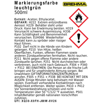 BREHMA Markierungsspray Forstspray Markierungsfarbe leuchtgrün 500ml