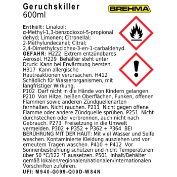 24x BREHMA Geruchskiller Spray 600ml mit Griff