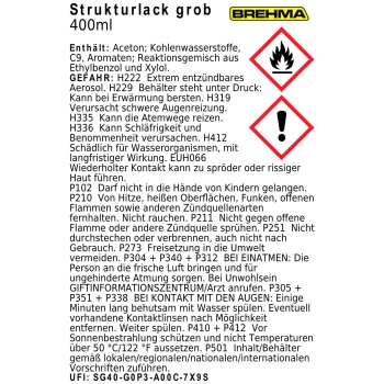 24x BREHMA Strukturlack grob Kunststoff Struktur lackierbar Kräusel Spray schwarz matt mit Griff