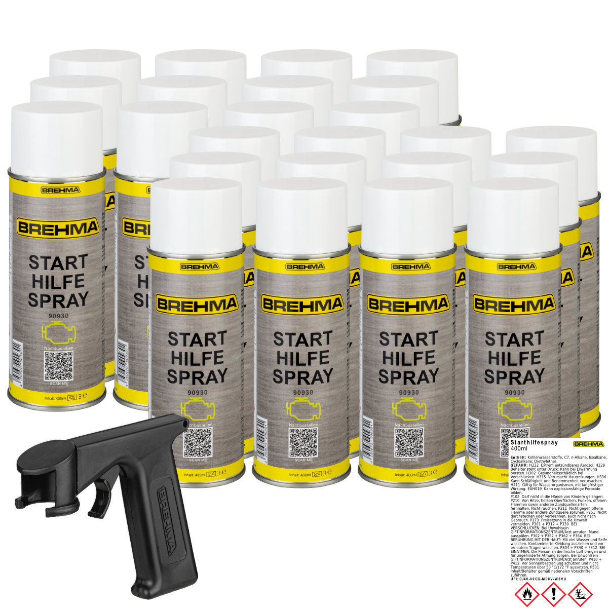 24x BREHMA Starthilfespray Starter Hilfe Starterspray Starthilfe mit Griff