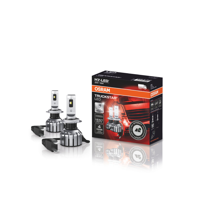 Duo Set OSRAM LED H7 Zulassung TRUCKSTAR 24V Lampe Birne +230%