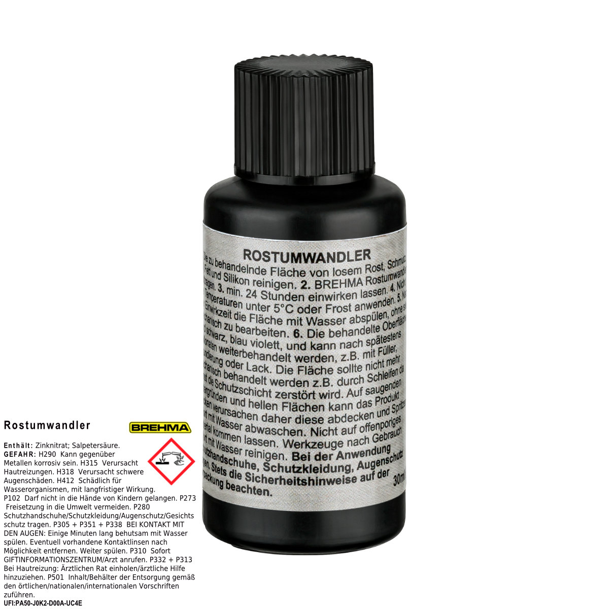 BREHMA Rostumwandler 30ml Rostentferner Rostkonverter Rostschutz Roststopp