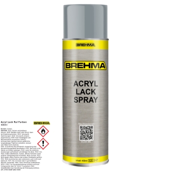 BREHMA Acryl Lackspray Ral 7001 Silbergrau glänzend Lack Farbe Sprühfarbe 400ml