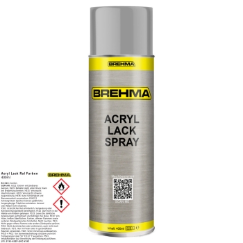 BREHMA Acryl Lackspray Ral 9006 Weisalu glänzend Lack Farbe Sprühfarbe 400ml