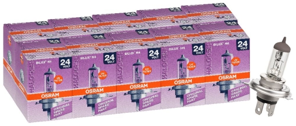 10x OSRAM Glühlampe H4 Bilux P43t 24V 75/70W LKW 64196