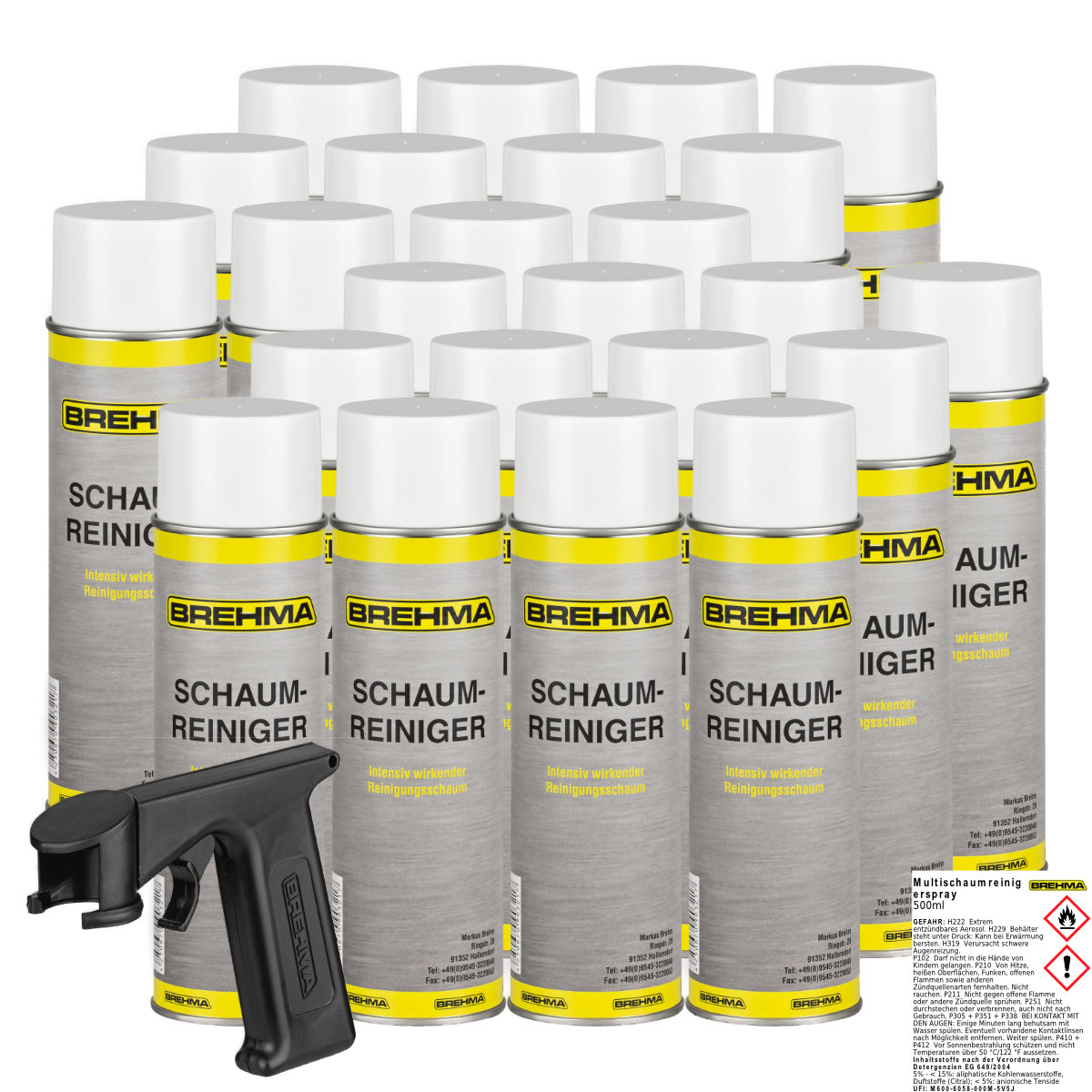 24x BREHMA Multi Intensiv Schaumreiniger 500ml Pflege Autoinnenraum mit Griff