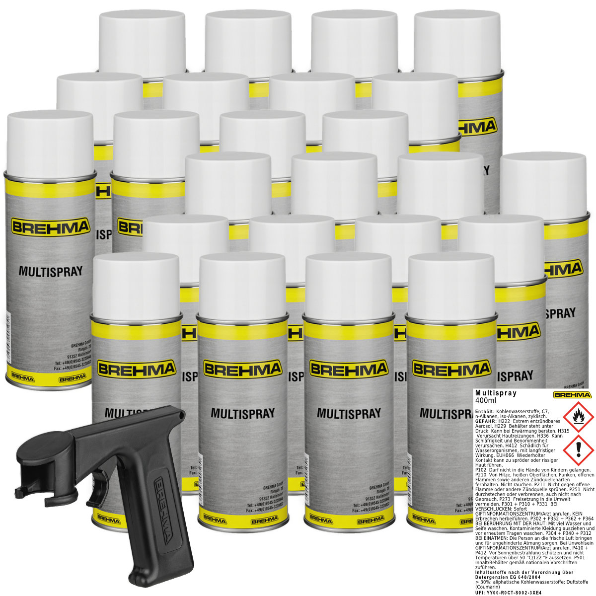 24x BREHMA Multispray 400ml Multifunktionsöl Vielzweckspray Kriechöl inkl. Griff