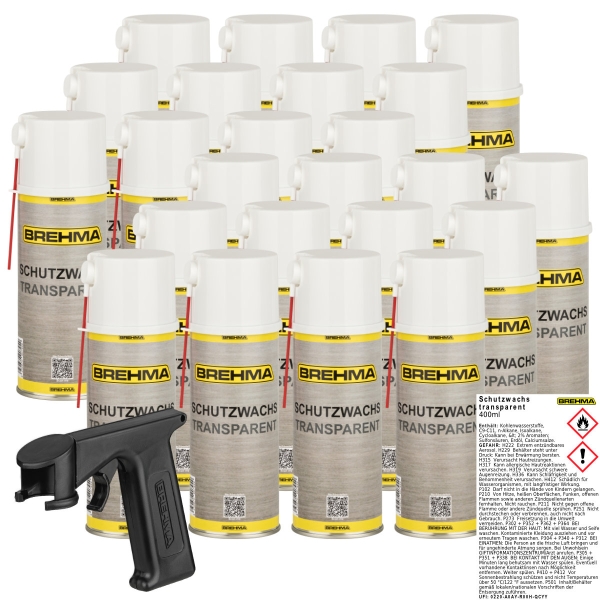 24x BREHMA Schutzwachs Spray transparent Unterbodenwachs Hohlraumwachs mit Griff