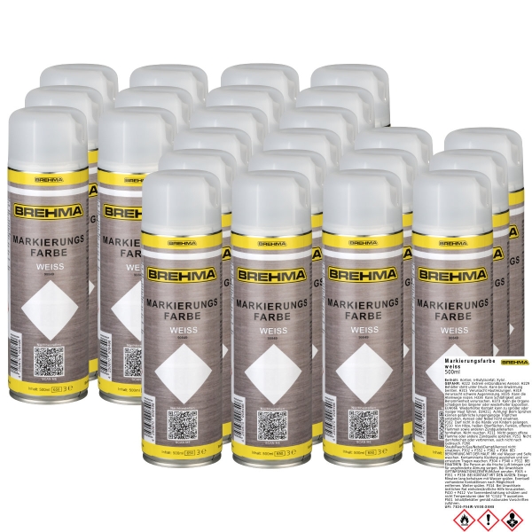 24x Markierungsspray Forstspray Markierungsfarbe weiss 500ml