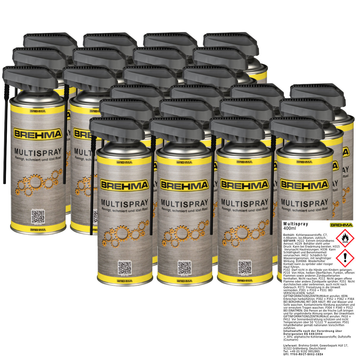 24x BREHMA Cobra Sprühkopf Multispray 400ml Multifunktionsöl Öl Vielzweckspray Kriechöl